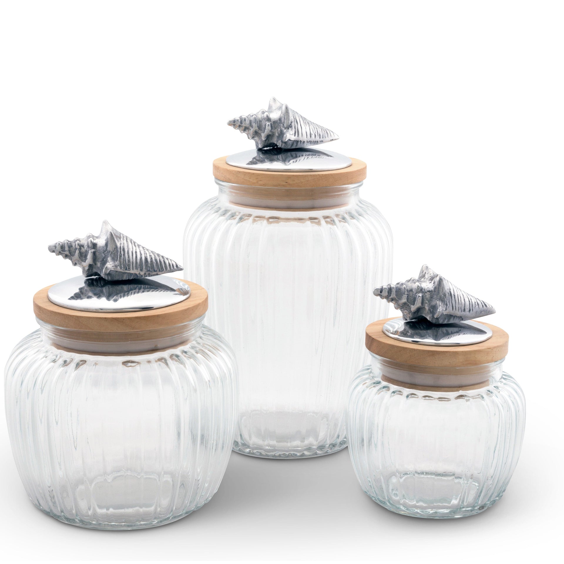 Shell Knob Glass Canisters Arthur Court Designs