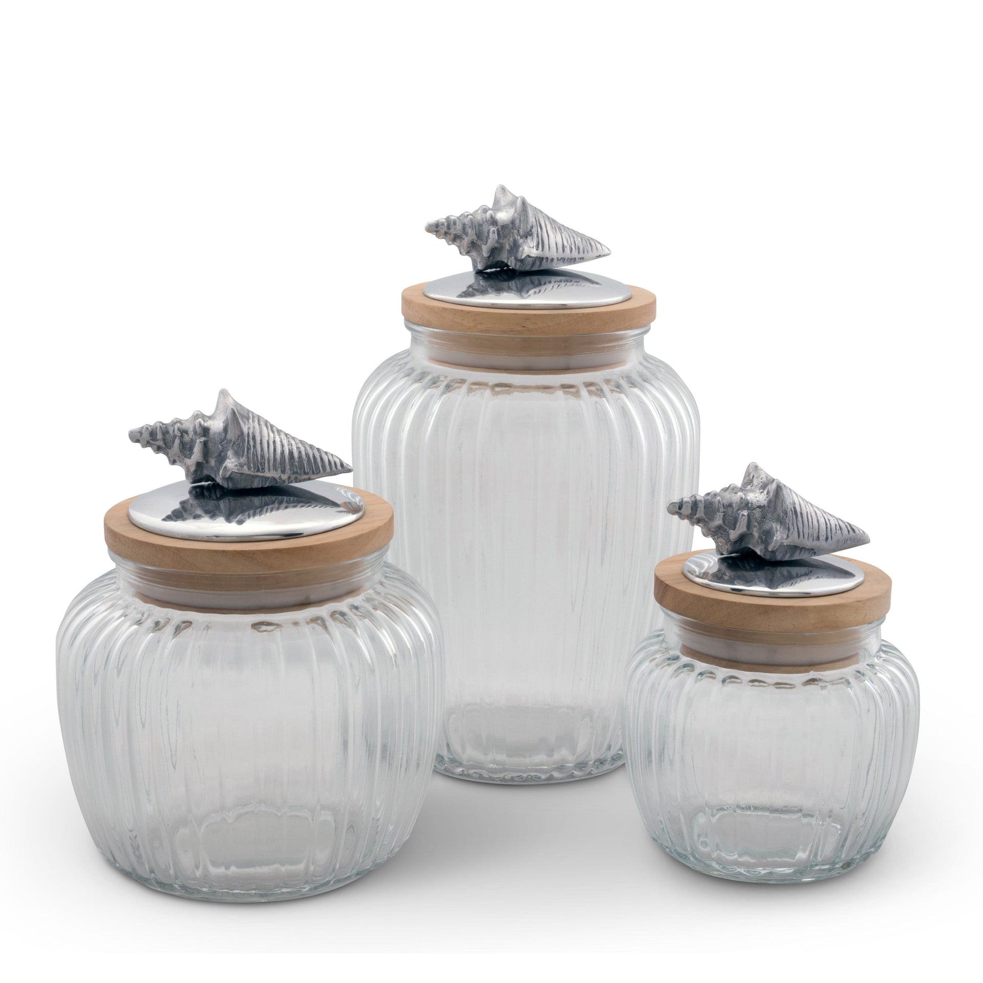 Shell Knob Glass Canisters Arthur Court Designs