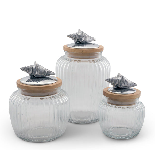 Shell Knob Glass Canisters Arthur Court Designs