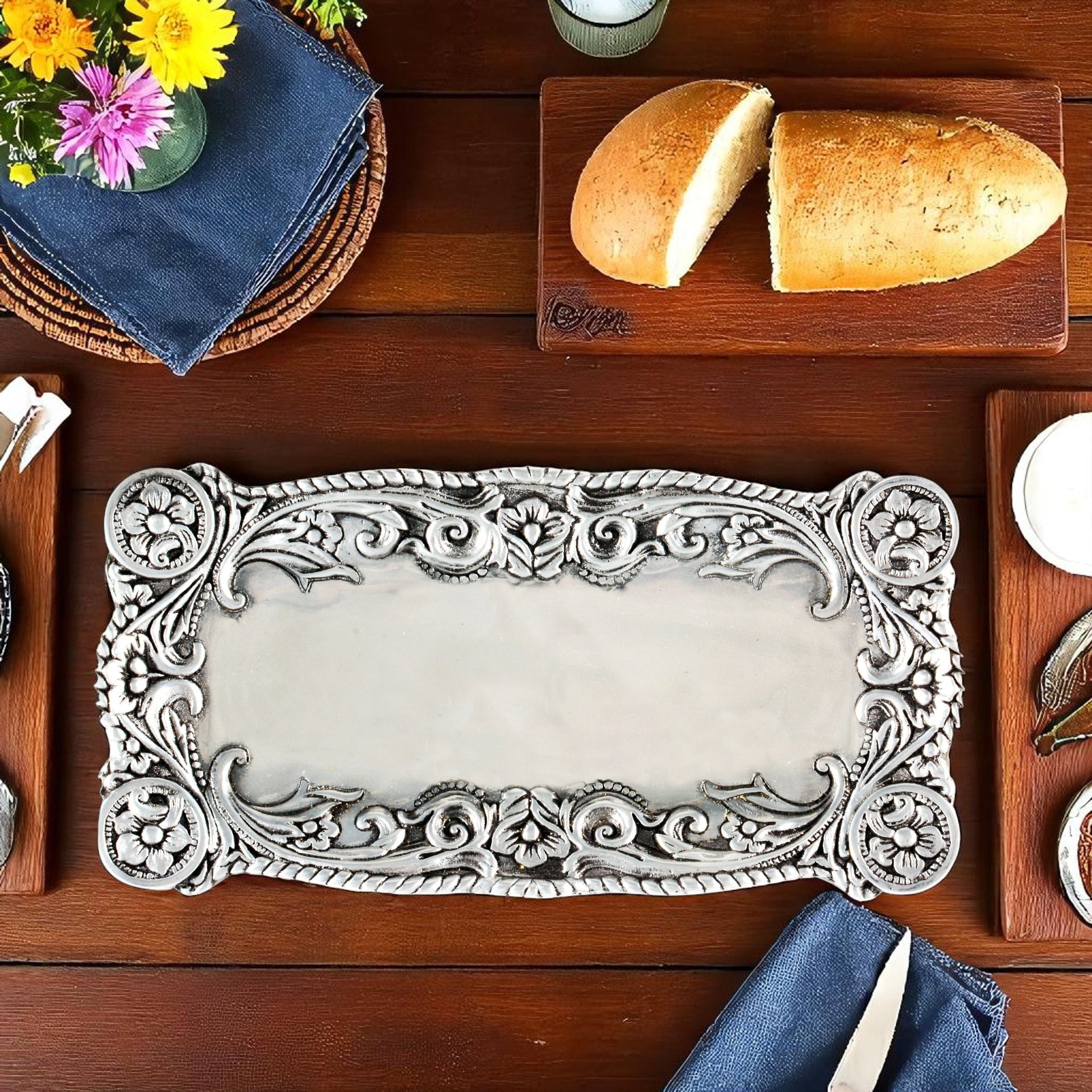 Concho Bread tray Arthur Court Designs