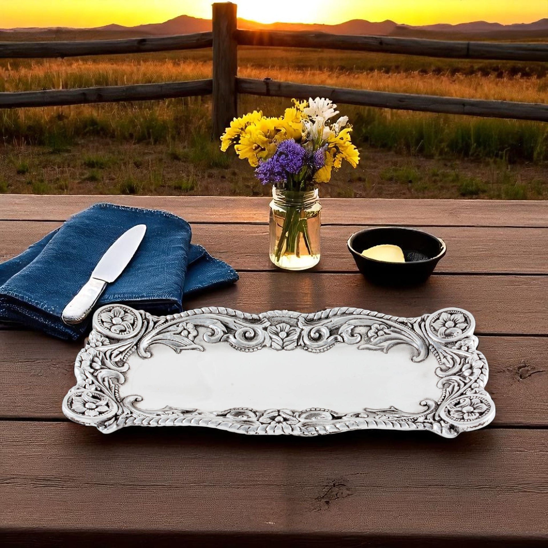 Concho Bread tray Arthur Court Designs