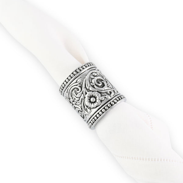 Concho Pattern Napkin Rings Set of 4