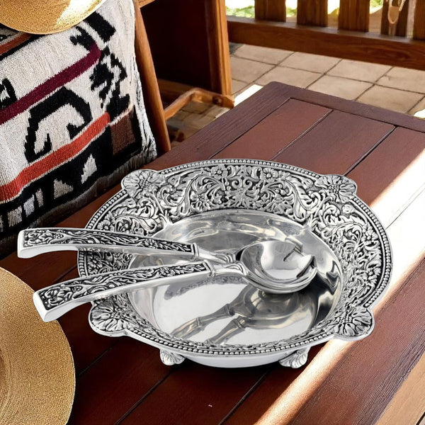 Concho Pattern Salad Bowl with Serving Set