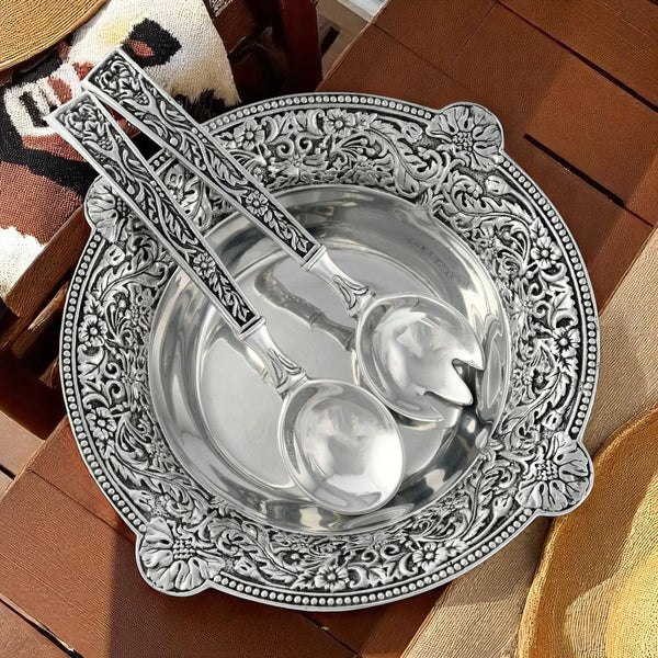 Concho Pattern Salad Bowl with Serving Set