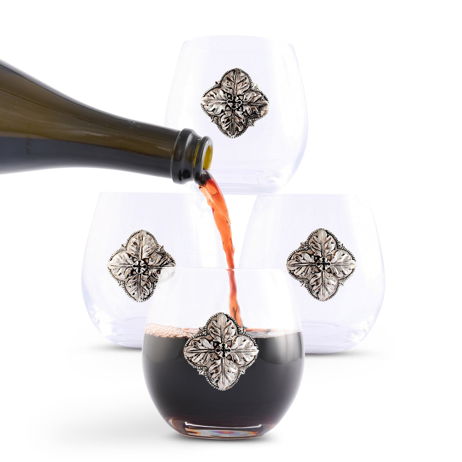 Concho Stemless Wine Glasses - Set of 4 Arthur Court Designs