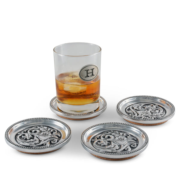 Concho Western Drink Coaster Set of 4 Arthur Court Designs