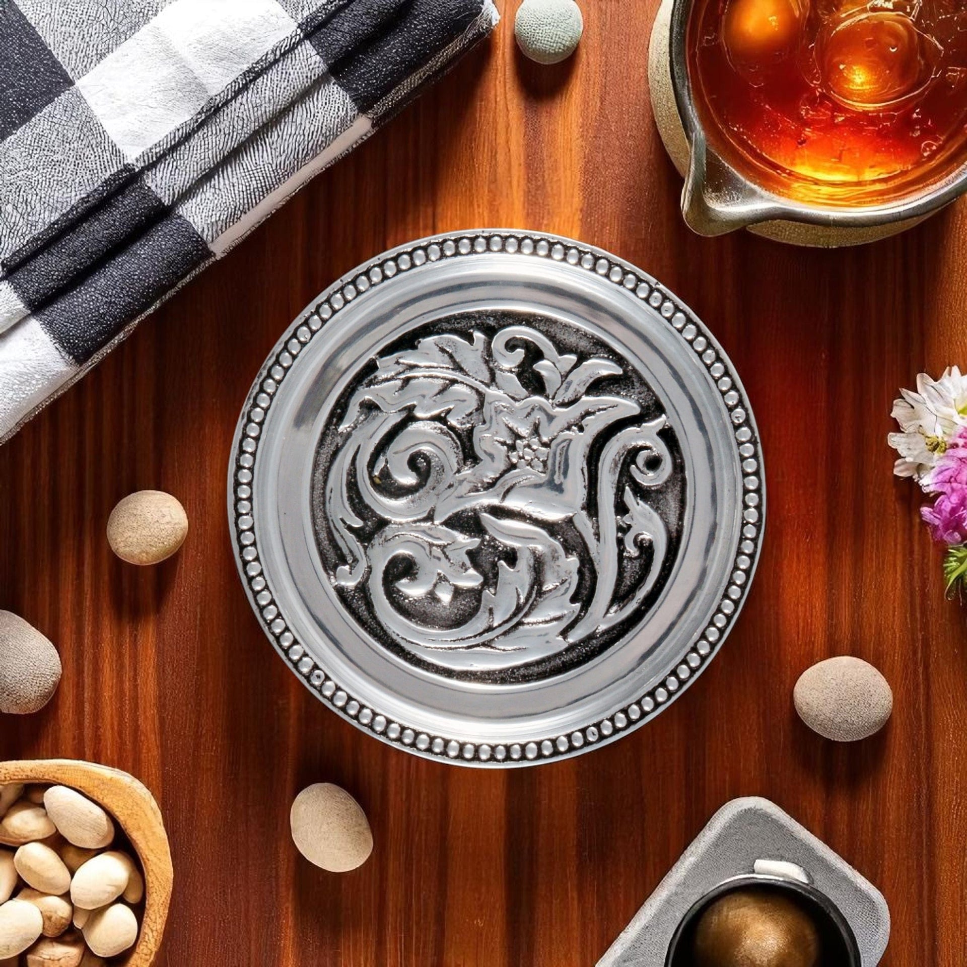 Concho Western Drink Coaster Set of 4 Arthur Court Designs