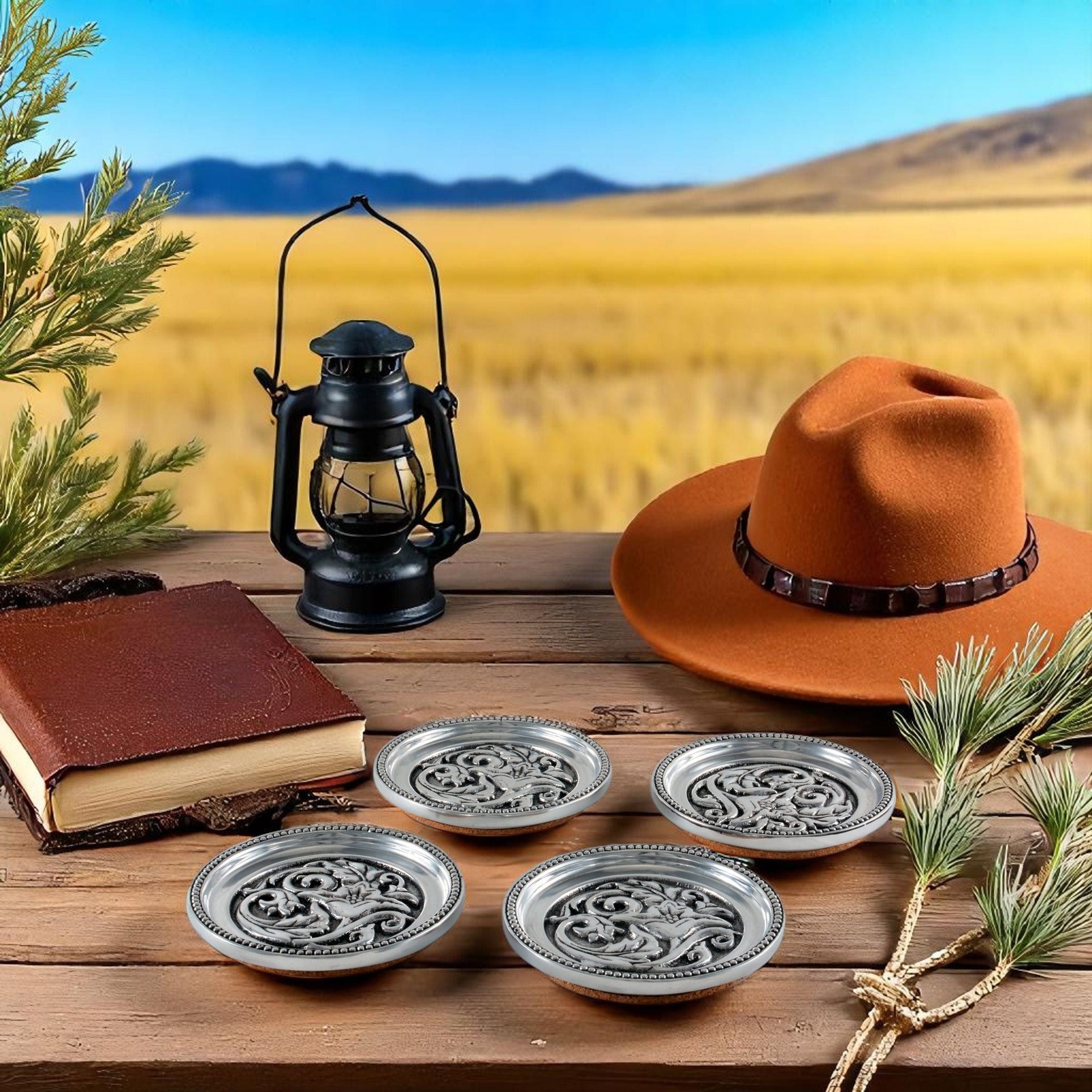 Concho Western Drink Coaster Set of 4