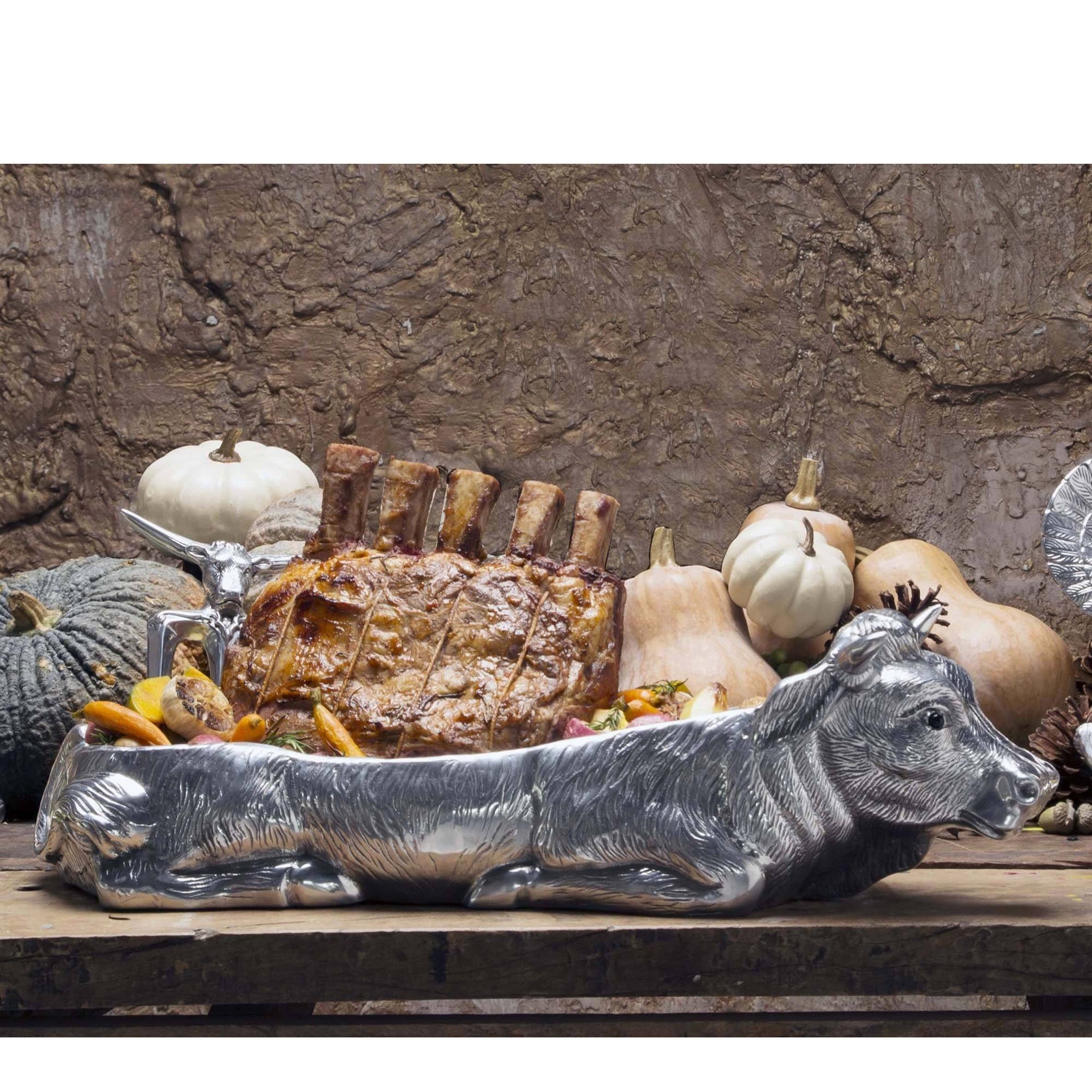 Cow Carving Serving Tray Arthur Court Designs