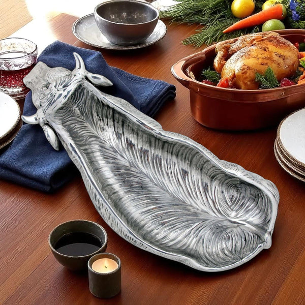 Cow Carving Serving Tray