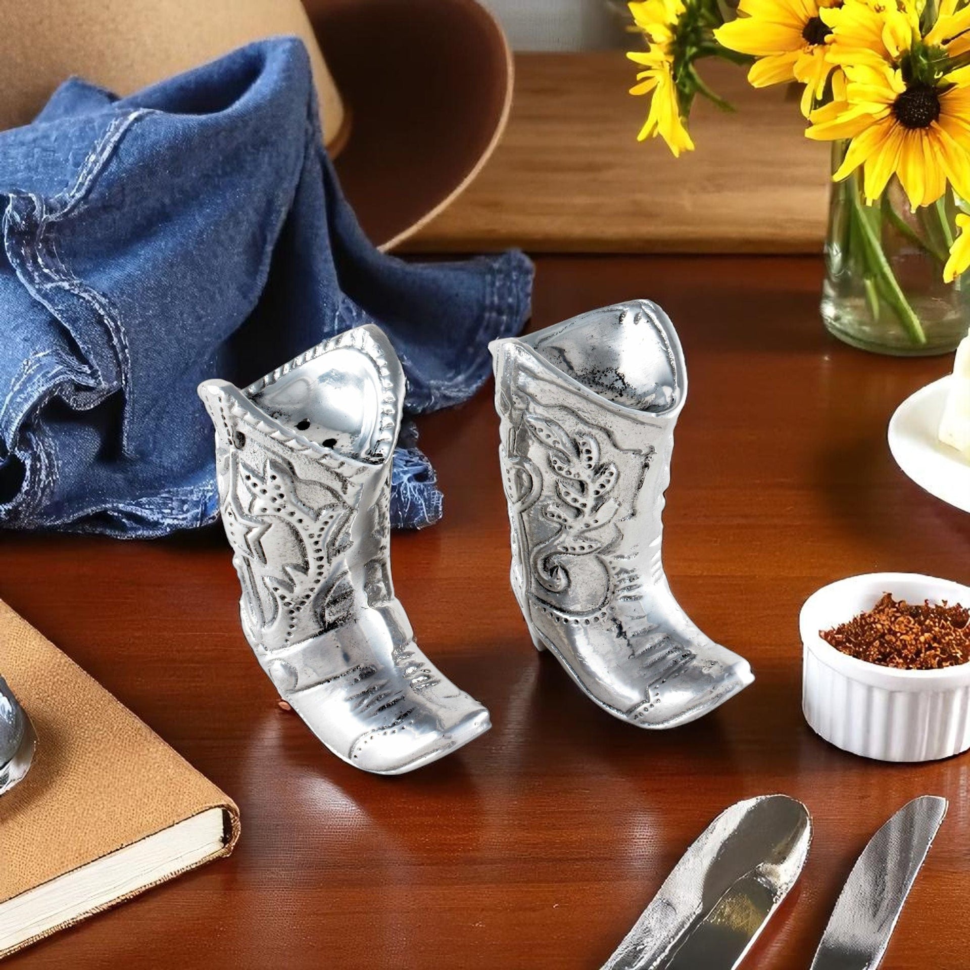 Cowboy Boot Salt and Pepper Set Arthur Court Designs