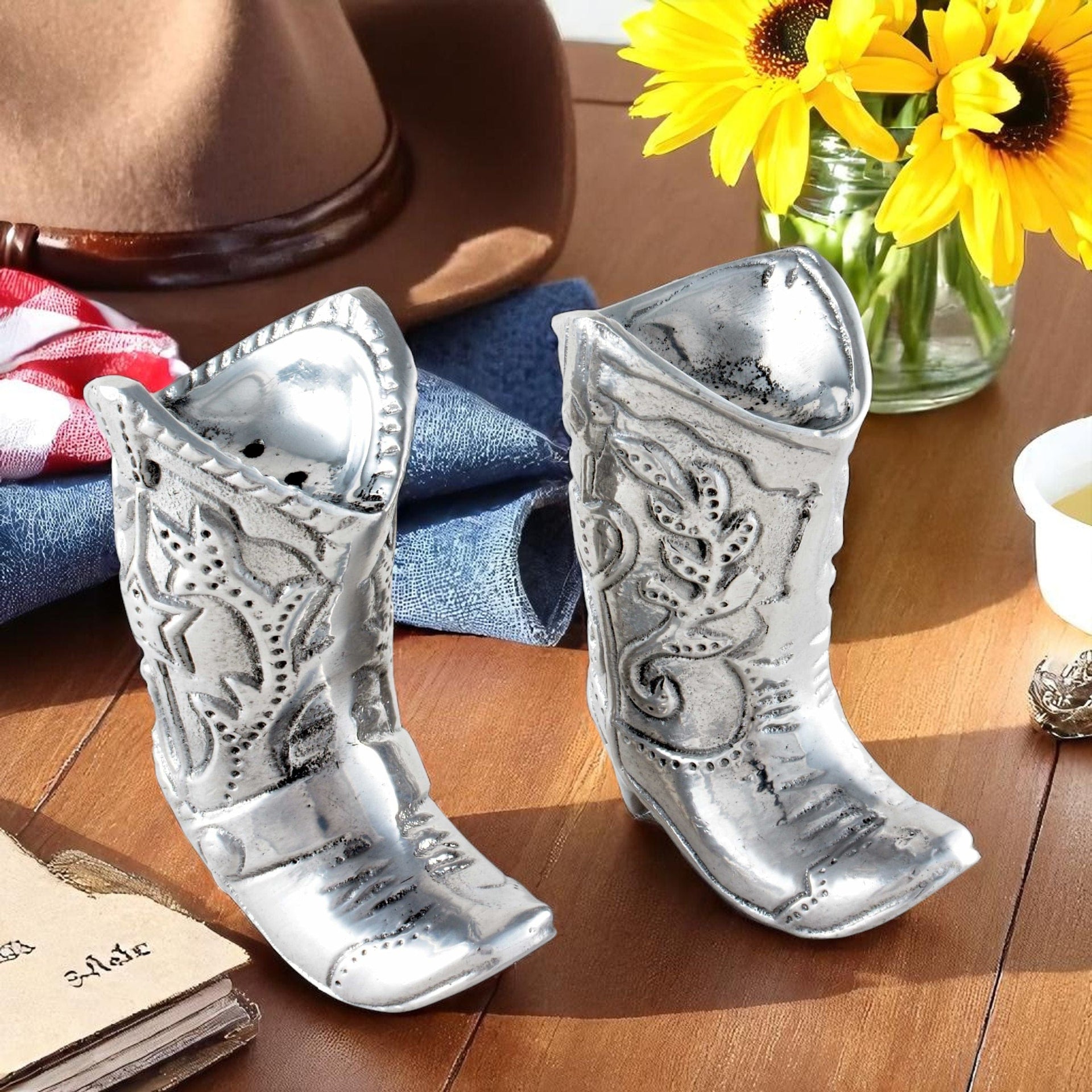 Cowboy Boot Salt and Pepper Set Arthur Court Designs