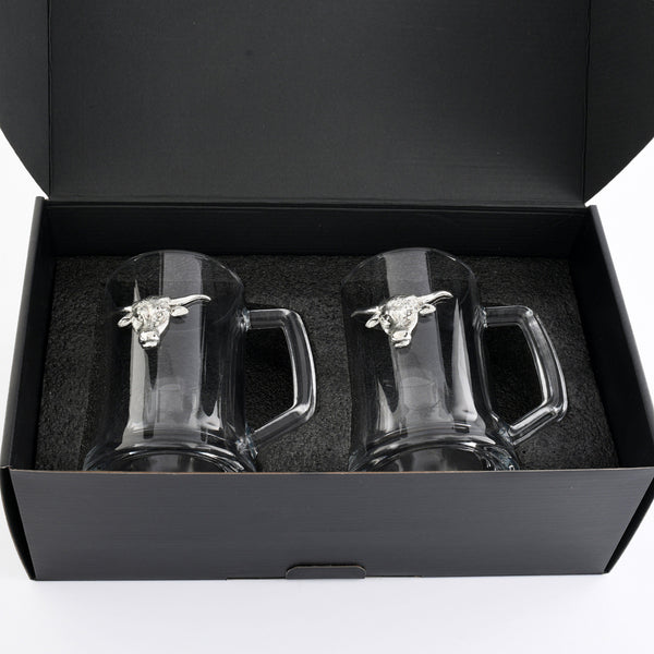 Longhorn Beer Mugs - Set of 2