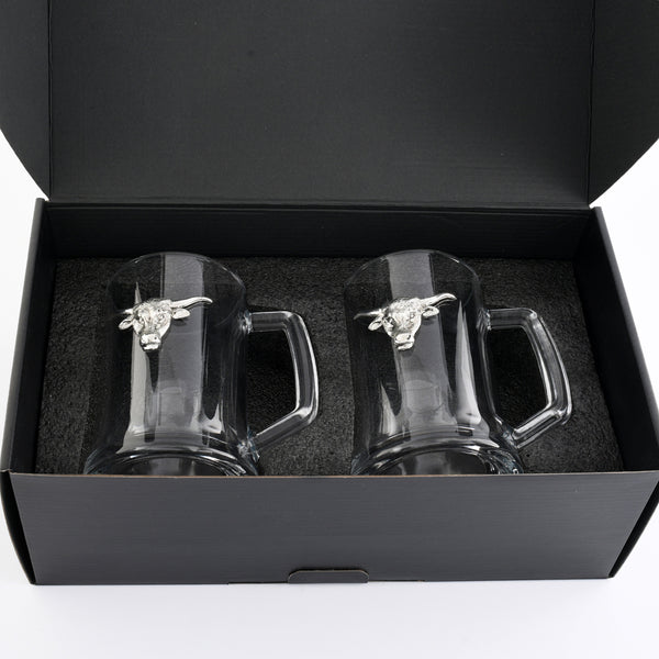 Longhorn Beer Mugs - Set of 2 Arthur Court Designs
