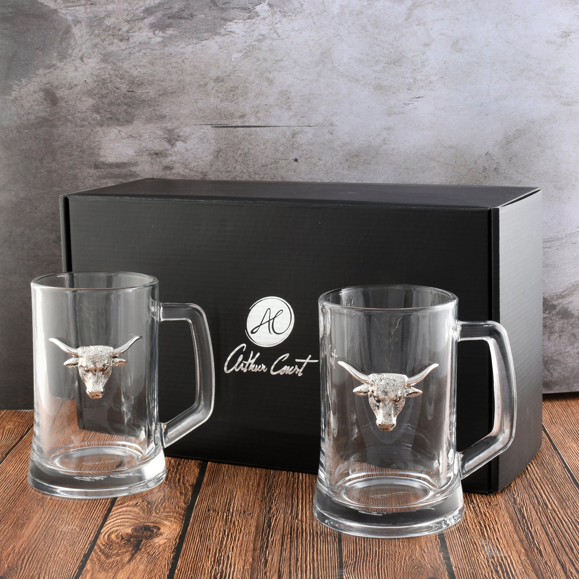 Longhorn Beer Mugs - Set of 2 Arthur Court Designs