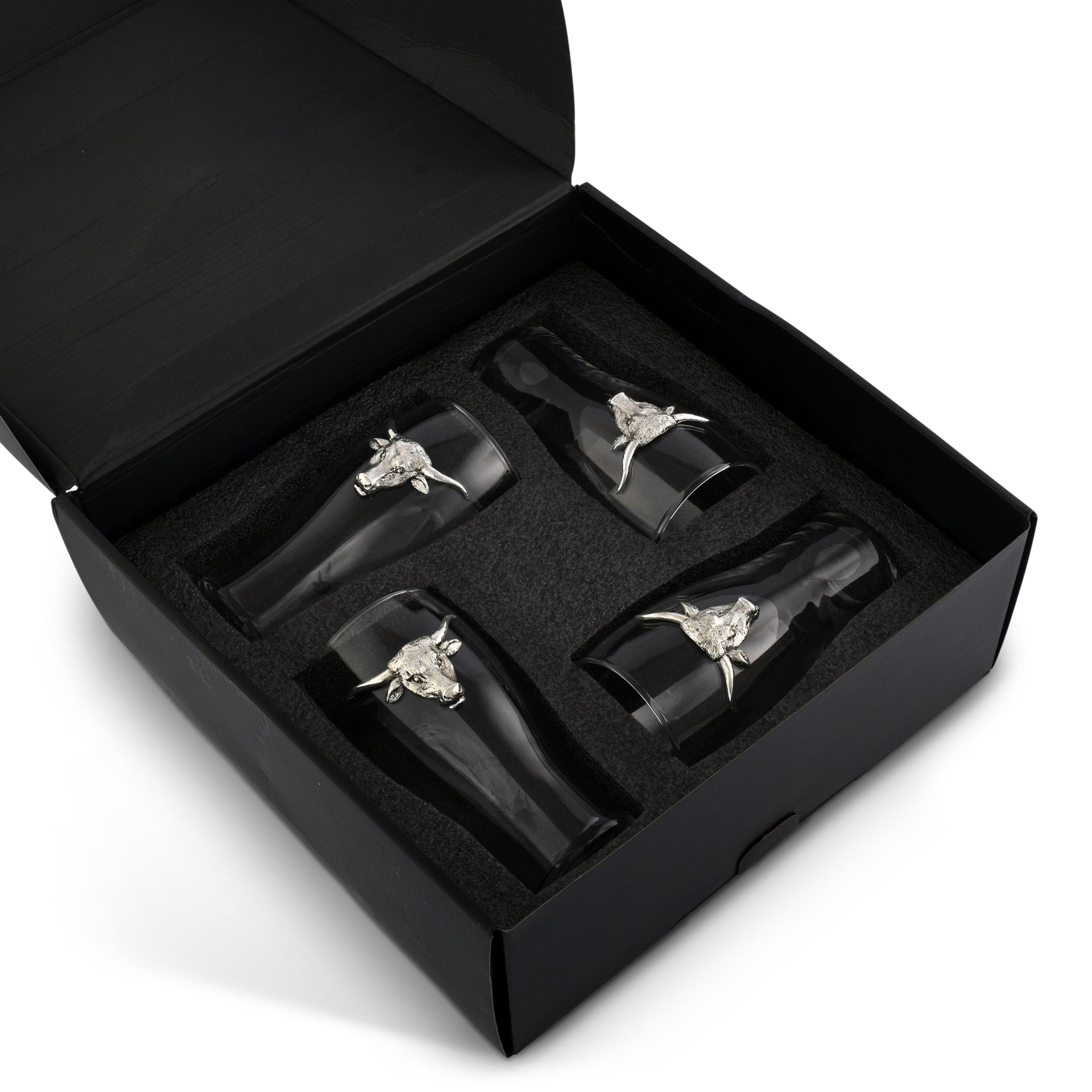 Longhorn Beer Pint Glasses - Set of 4 Arthur Court Designs