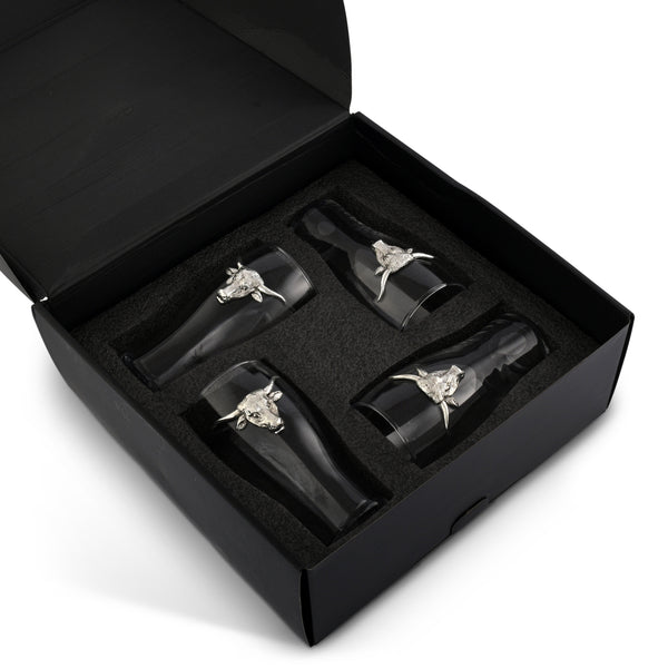 Longhorn Beer Pint Glasses - Set of 4 Arthur Court Designs