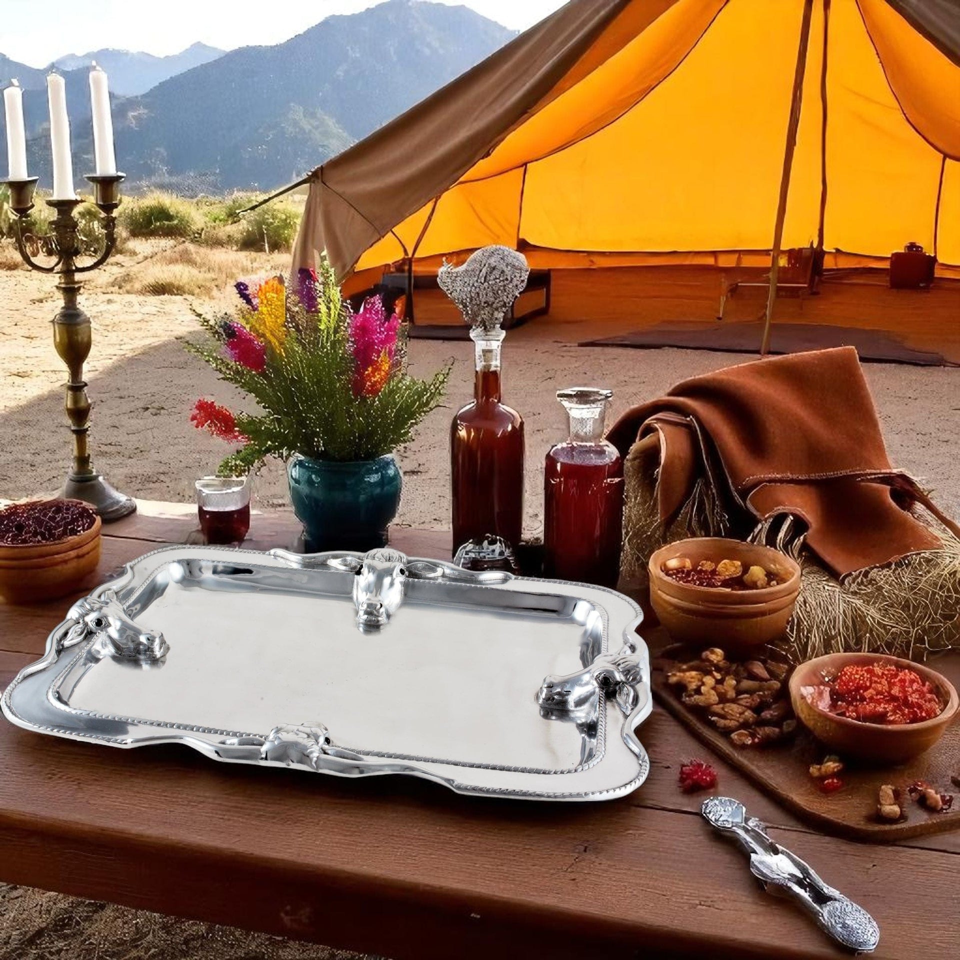 Longhorn Platter Large Arthur Court Designs