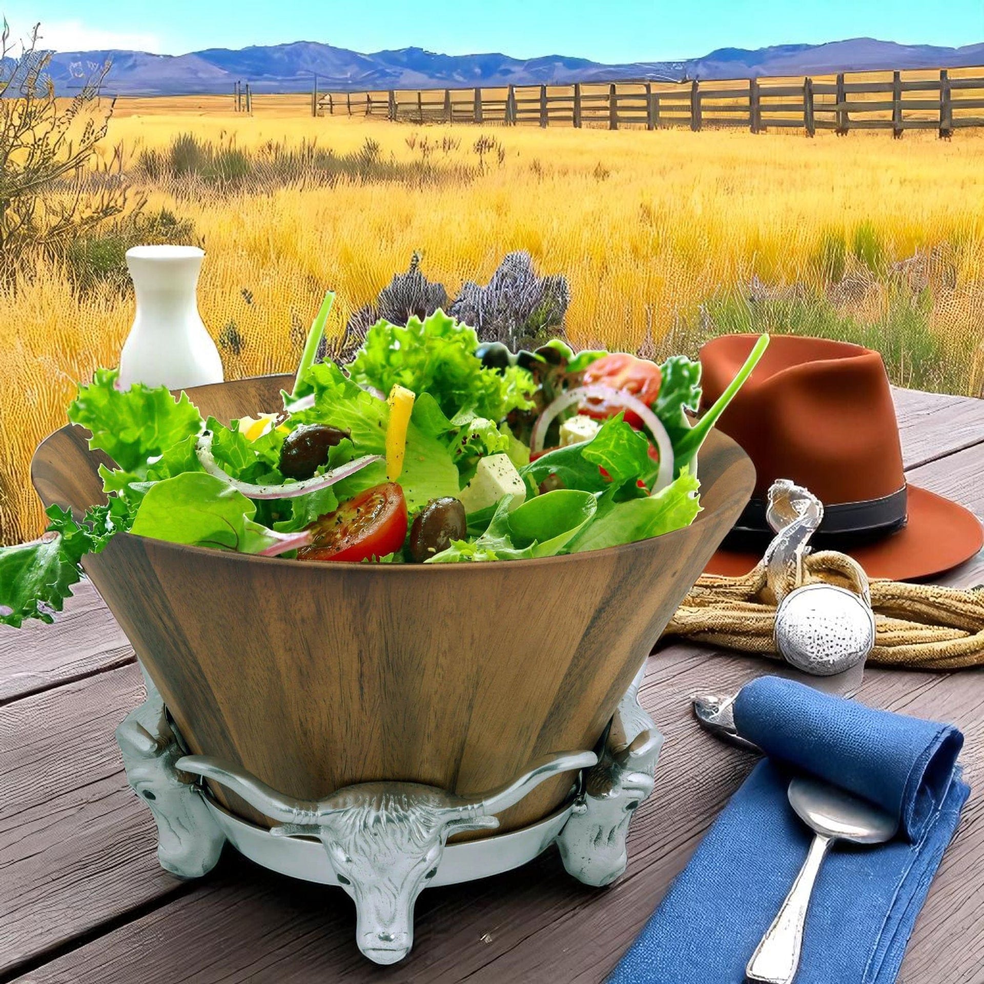 Longhorn Salad Bowl Arthur Court Designs