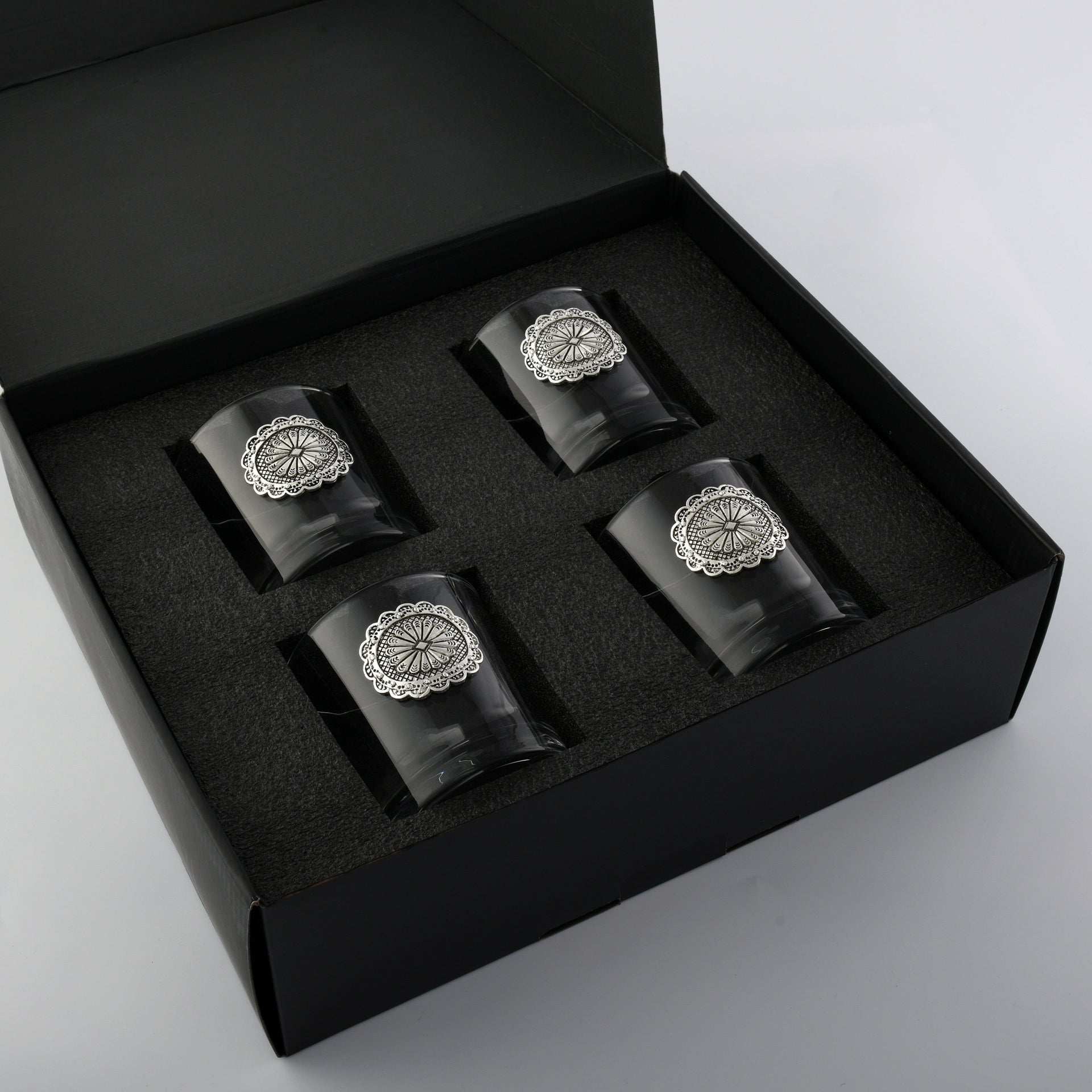 Western Concho Bar Glasses Set of 4 Arthur Court Designs