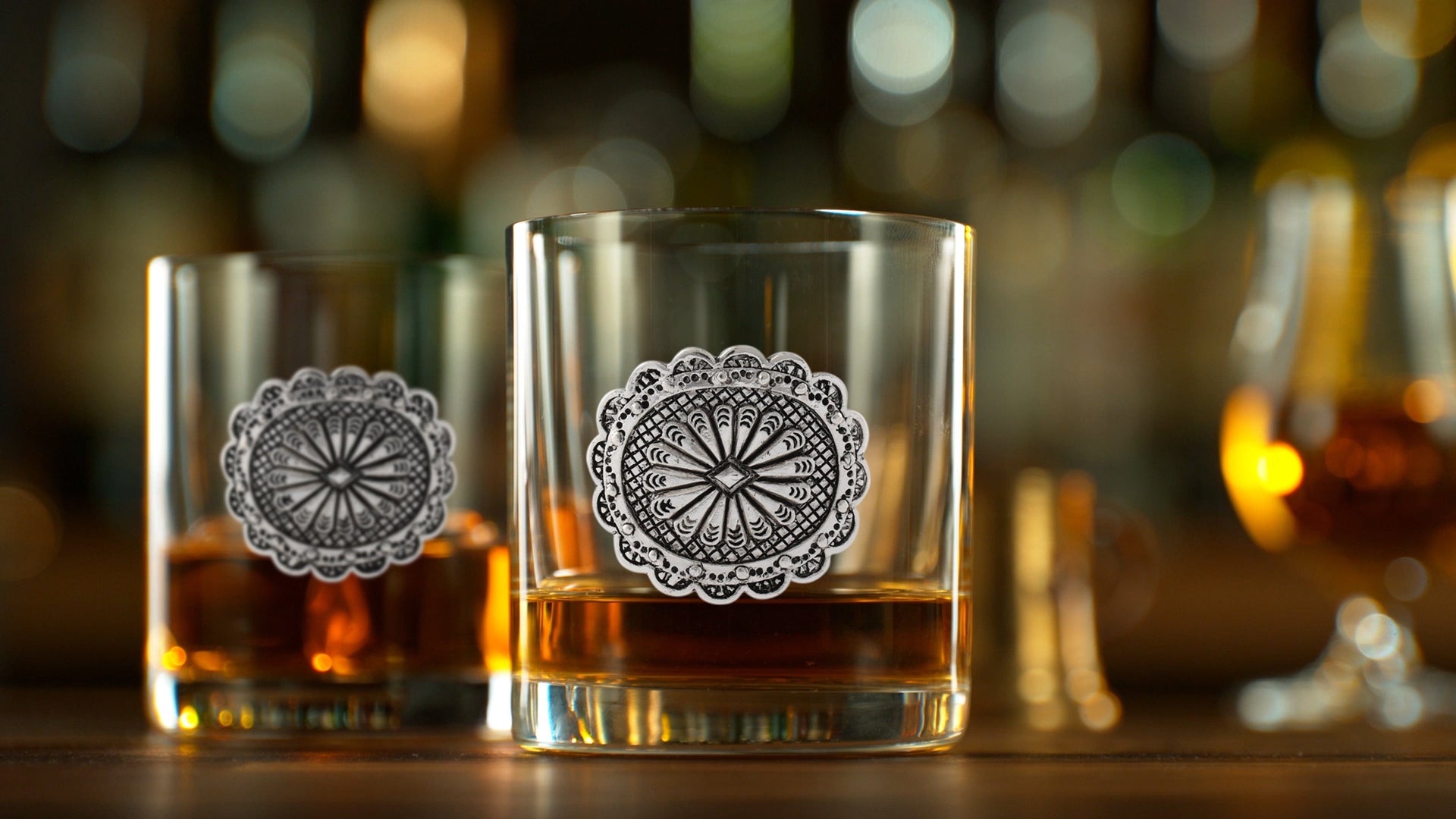 Western Concho Bar Glasses Set of 4 Arthur Court Designs