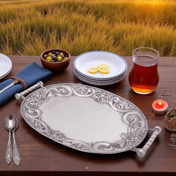 Western Leather Serving Tray Arthur Court Designs