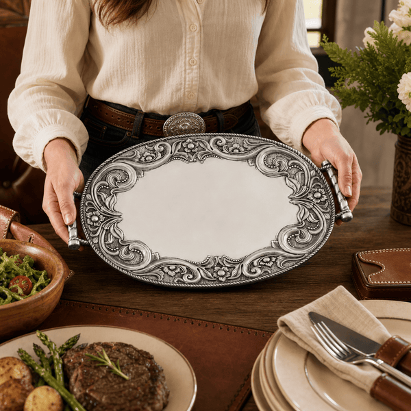 Western Leather Serving Tray