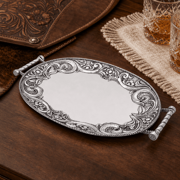 Western Leather Serving Tray