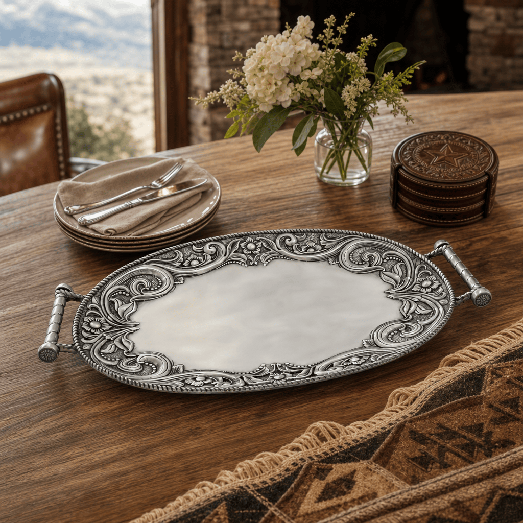 Western Leather Serving Tray