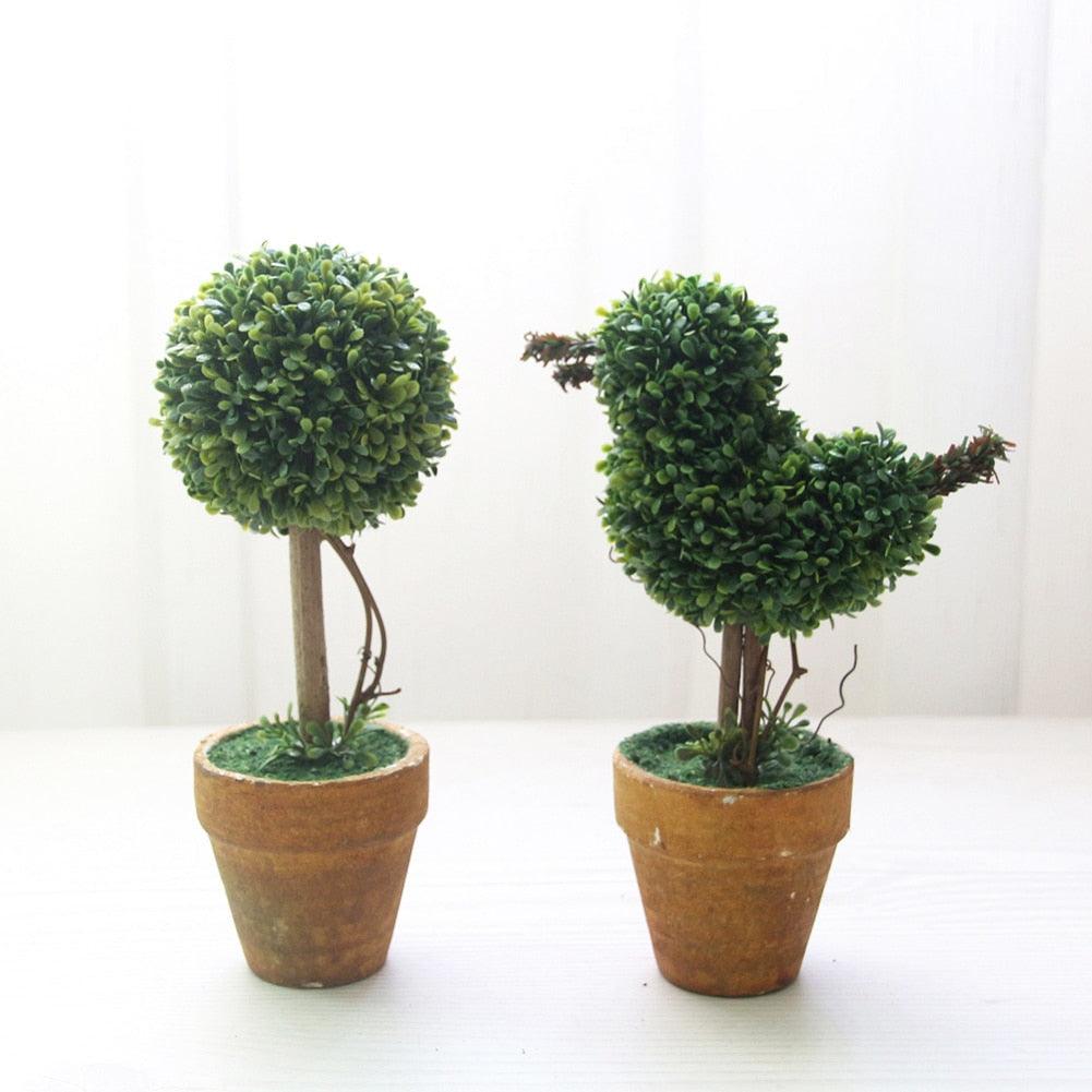 Artificial 1 Pc Heart Star Round Potted Decor  Bonsai  Ornament Home Garden Wedding Party Decor Home Decoration