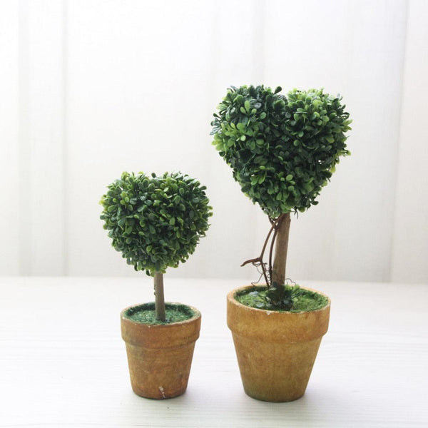 Artificial 1 Pc Heart Star Round Potted Decor  Bonsai  Ornament Home Garden Wedding Party Decor Home Decoration