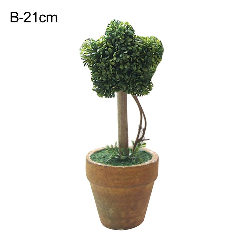 Artificial 1 Pc Heart Star Round Potted Decor  Bonsai  Ornament Home Garden Wedding Party Decor Home Decoration