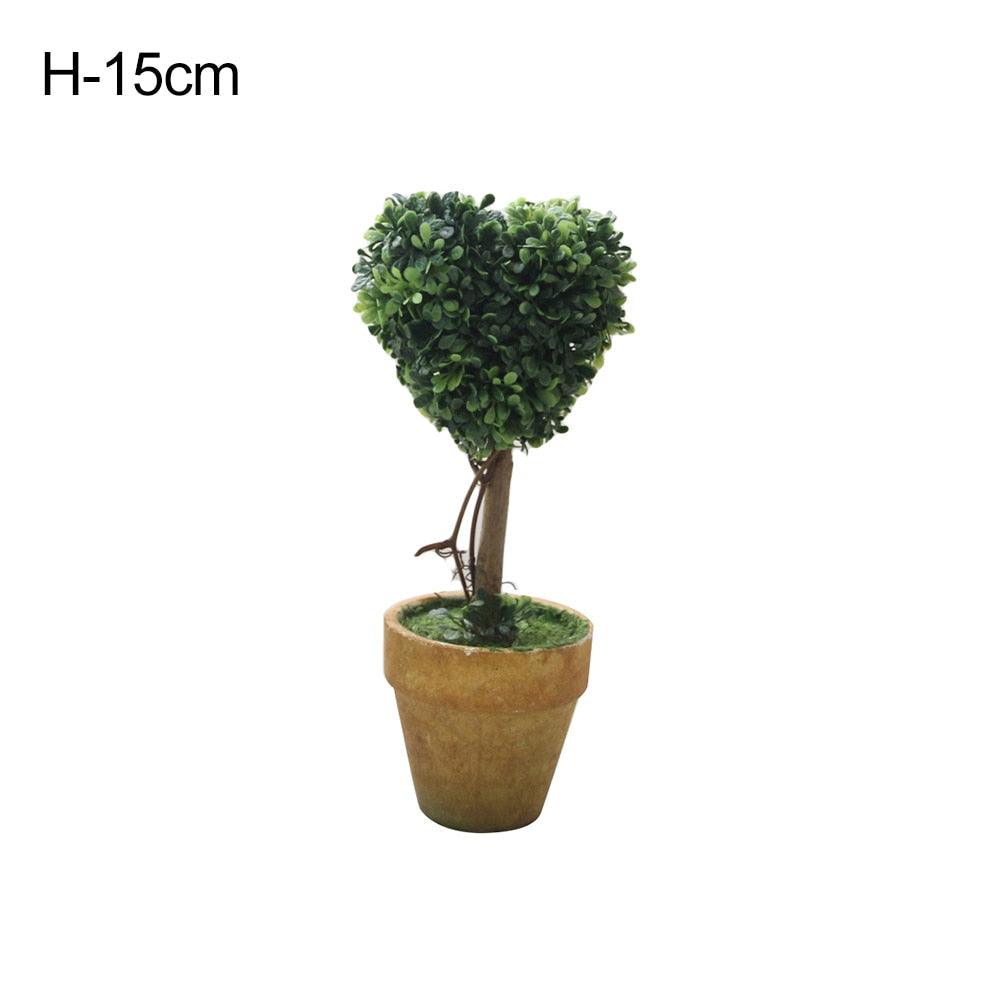 Artificial 1 Pc Heart Star Round Potted Decor  Bonsai  Ornament Home Garden Wedding Party Decor Home Decoration