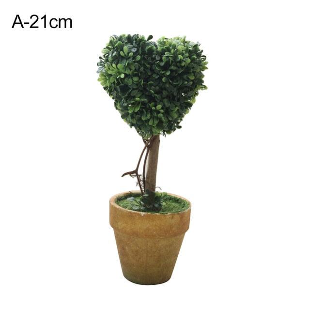 Artificial 1 Pc Heart Star Round Potted Decor  Bonsai  Ornament Home Garden Wedding Party Decor Home Decoration