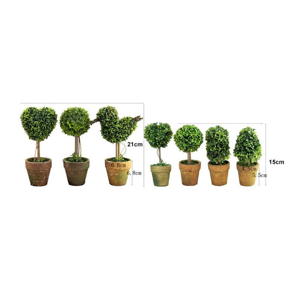 Artificial 1 Pc Heart Star Round Potted Decor  Bonsai  Ornament Home Garden Wedding Party Decor Home Decoration