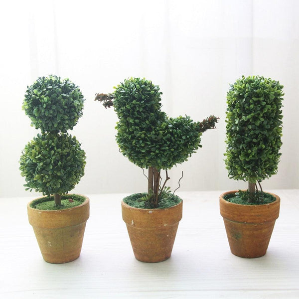 Artificial 1 Pc Heart Star Round Potted Decor  Bonsai  Ornament Home Garden Wedding Party Decor Home Decoration