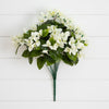 19" UV Resistant Artificial Bougainvillea Bush (Indoor/Outdoor) - Set of 4 - White