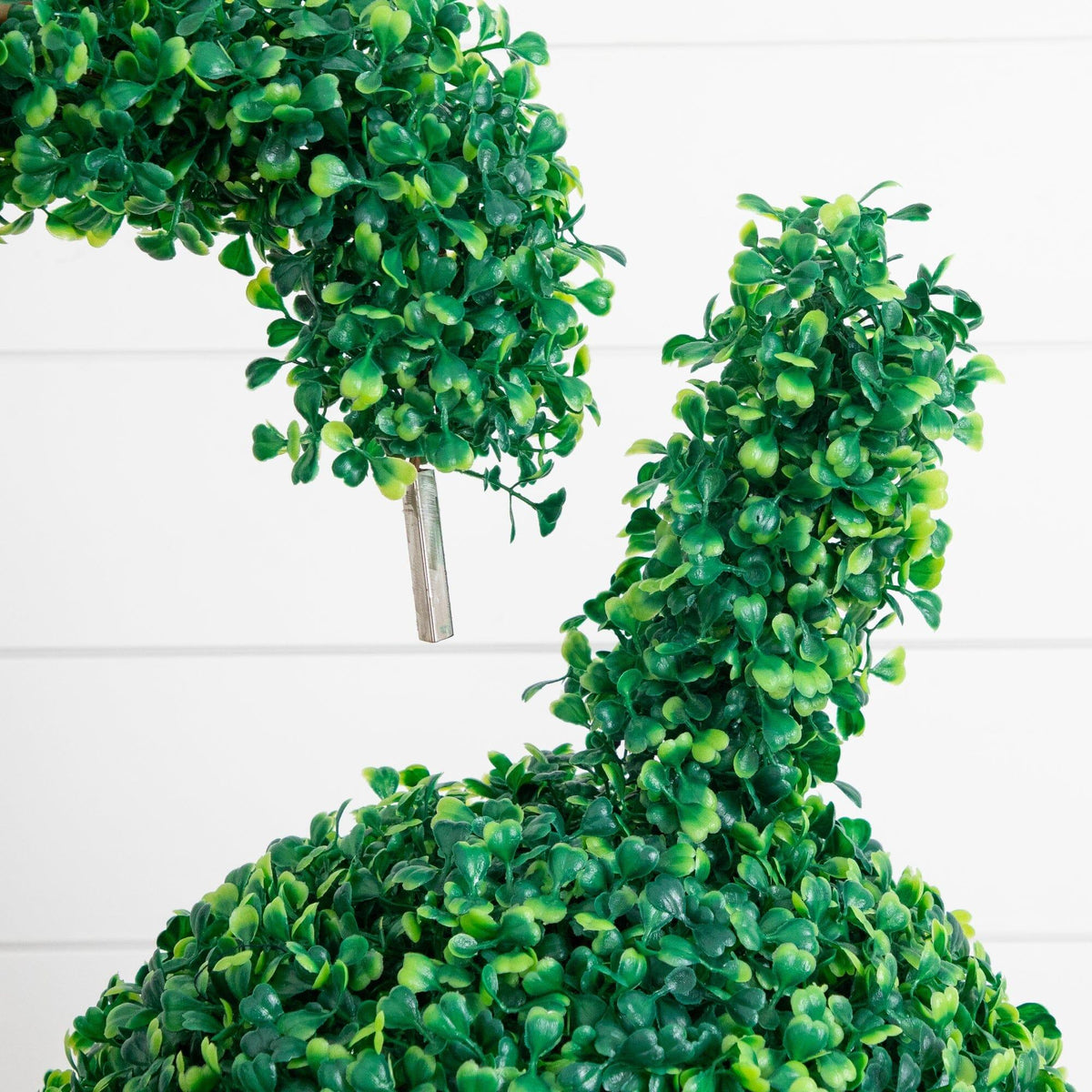 2' UV Resistant Artificial Easter Bunny Boxwood Topiary with Integrated Ground Stake (Indoor/Outdoor) - Set of 2
