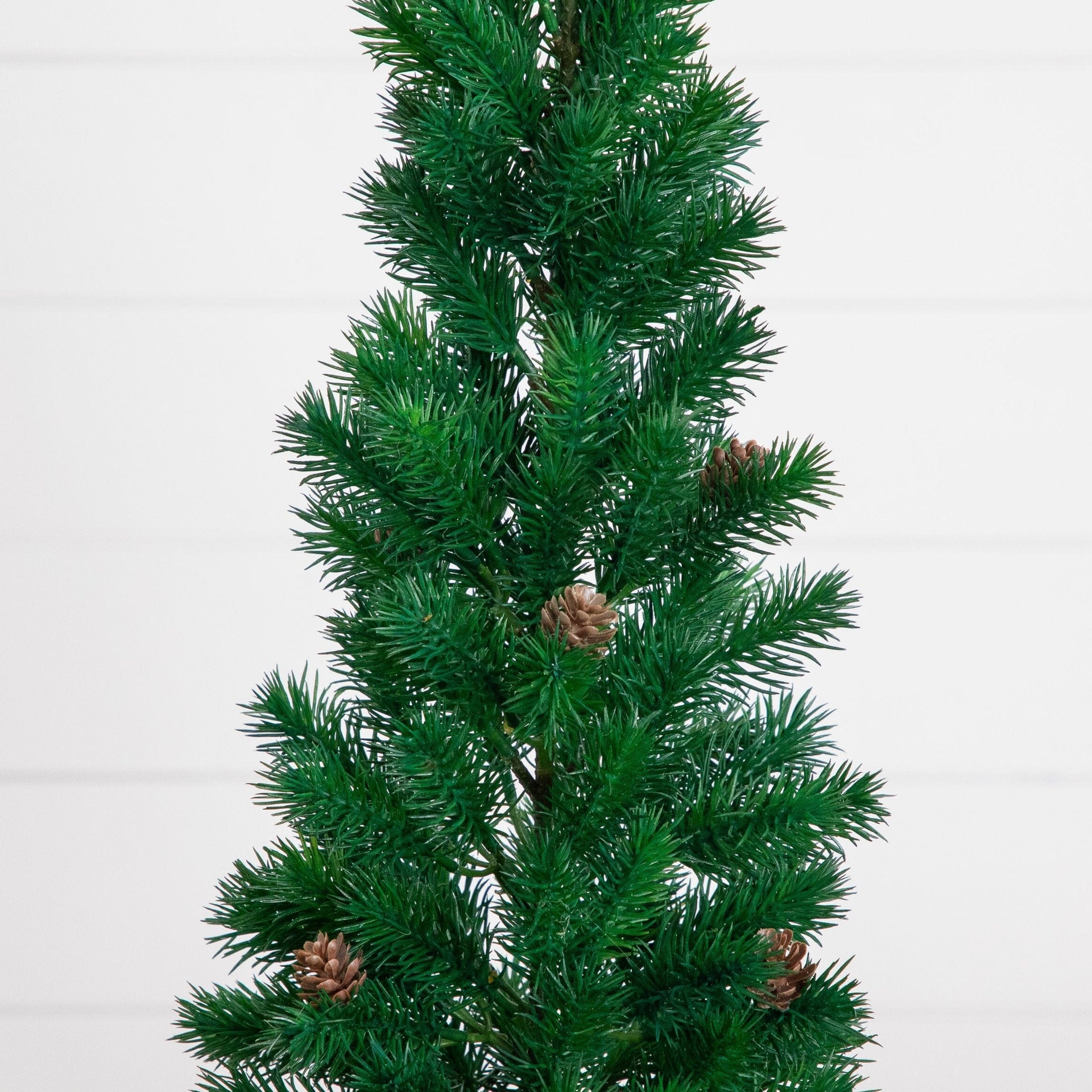 20” Artificial Christmas Tree with Pinecones in White Ceramic Planter
