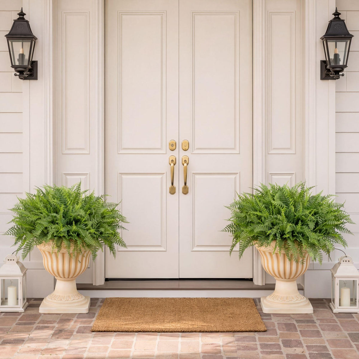 22” UV Resistant Artificial Fern in Decorative Urn Planter (Indoor/Outdoor)
