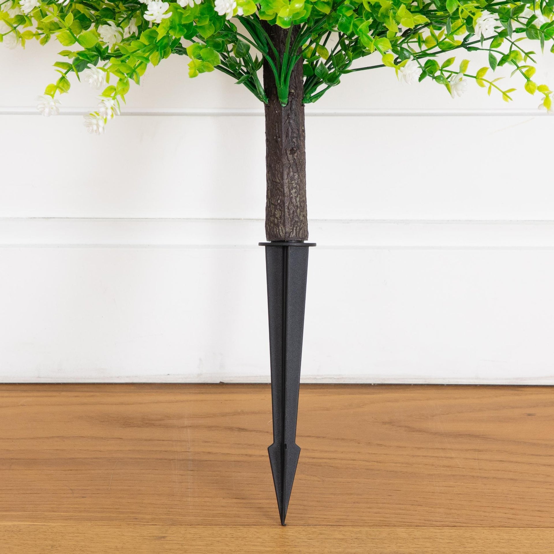 26” UV Resistant Artificial Flowering Rose Bush with Integrated Ground Stake (Indoor/Outdoor) - Set of 2