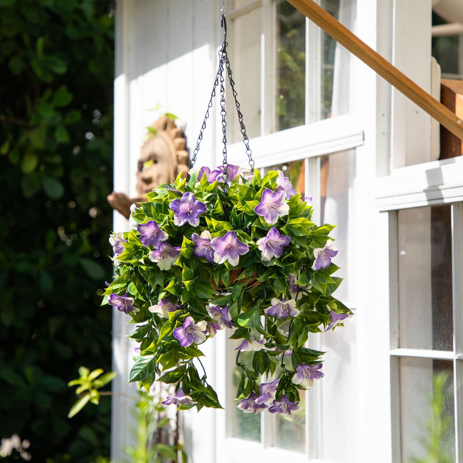27” UV Resistant Artificial Azalea Hanging Basket (Indoor/Outdoor)