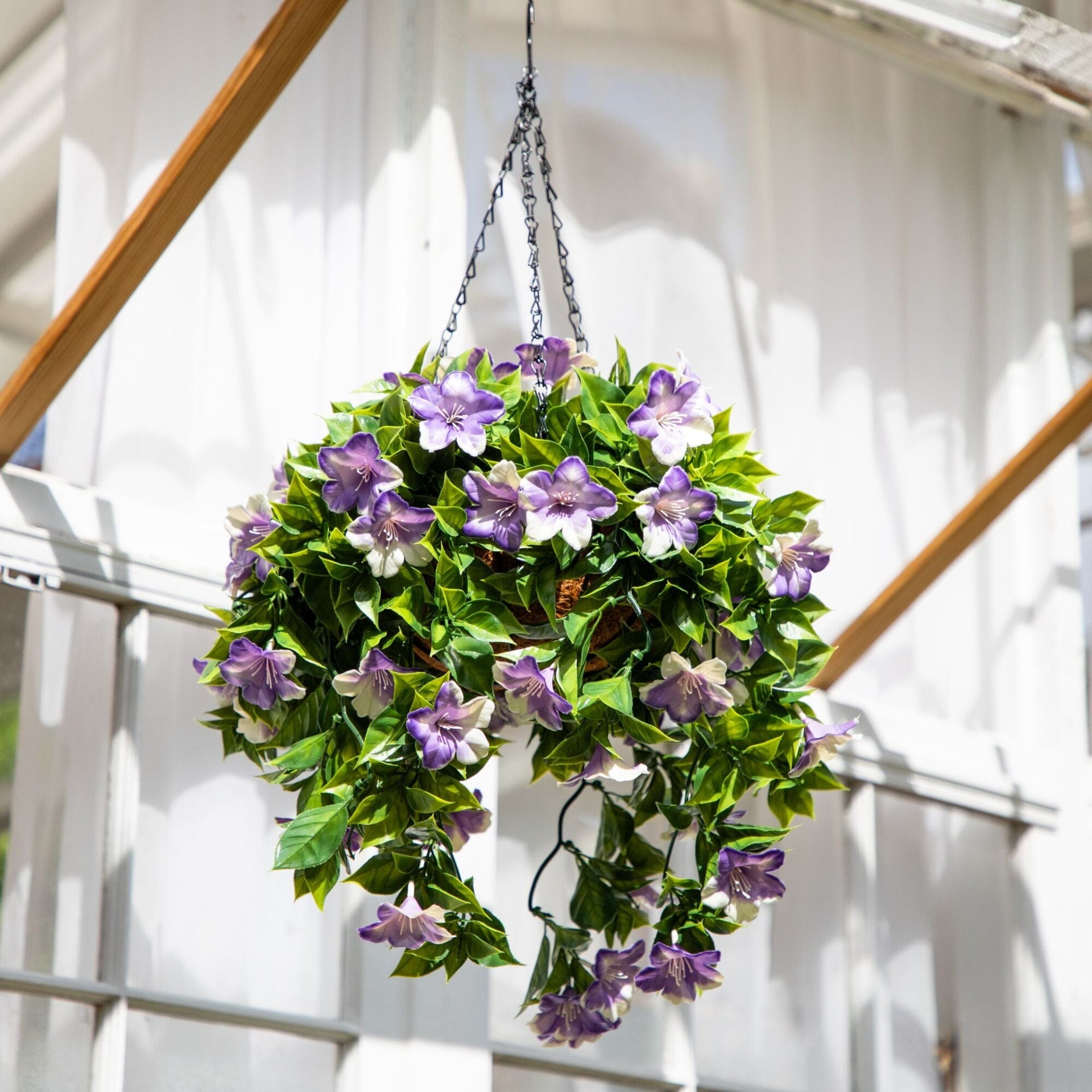 27” UV Resistant Artificial Azalea Hanging Basket (Indoor/Outdoor)