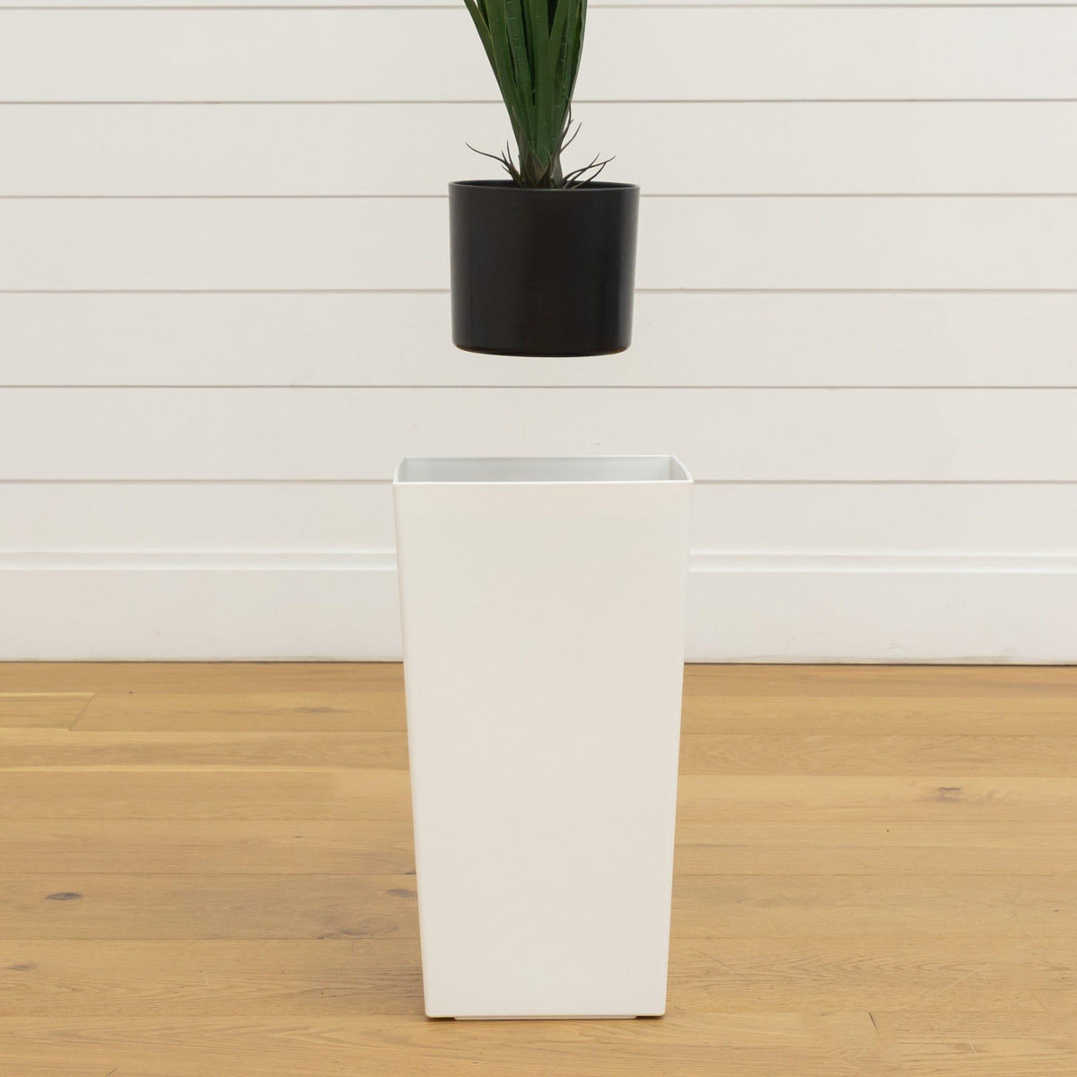 3’ UV Resistant Artificial Grass Plant in White Tower Planter (Indoor/Outdoor)