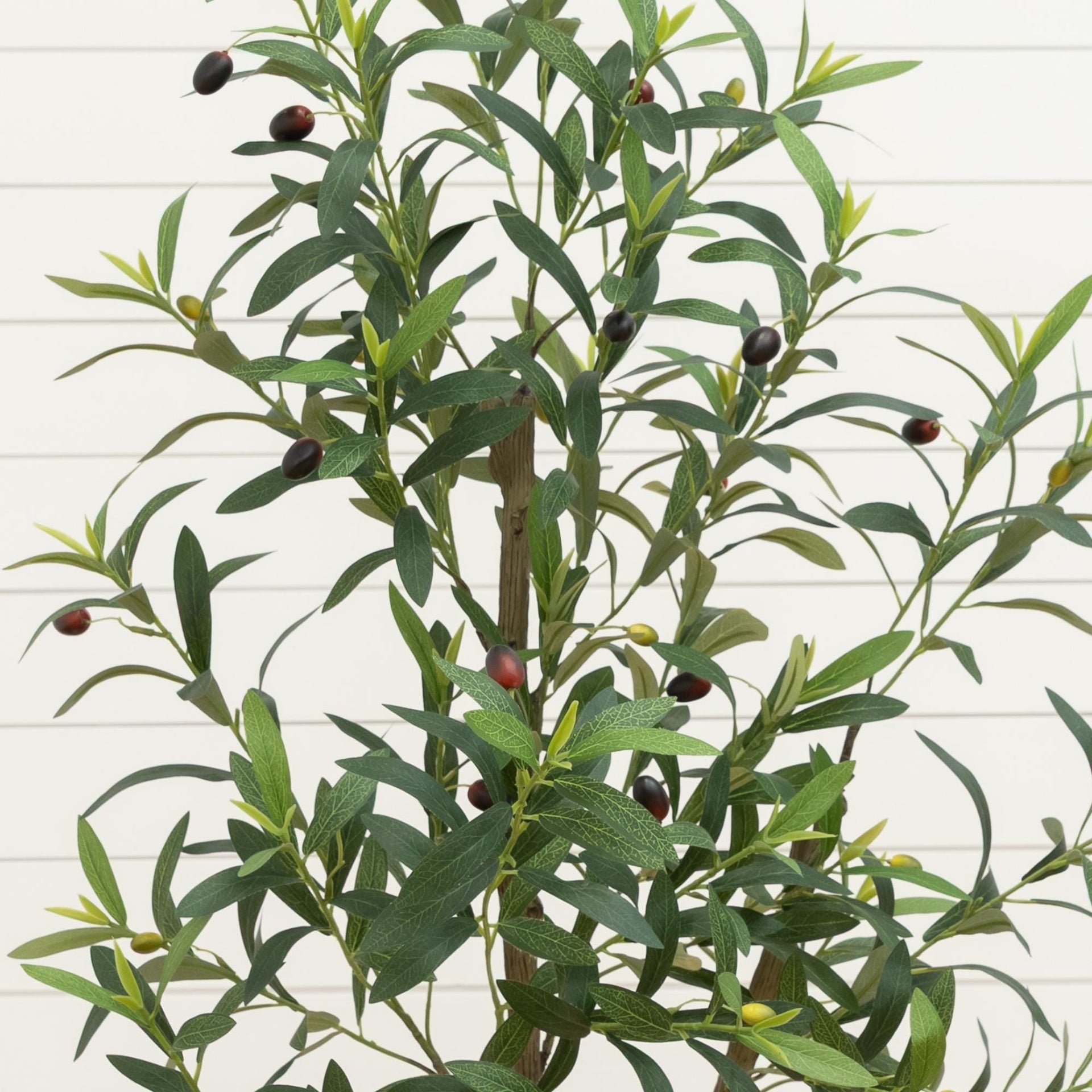 4’ Artificial Olive Tree in White Decorative Planter
