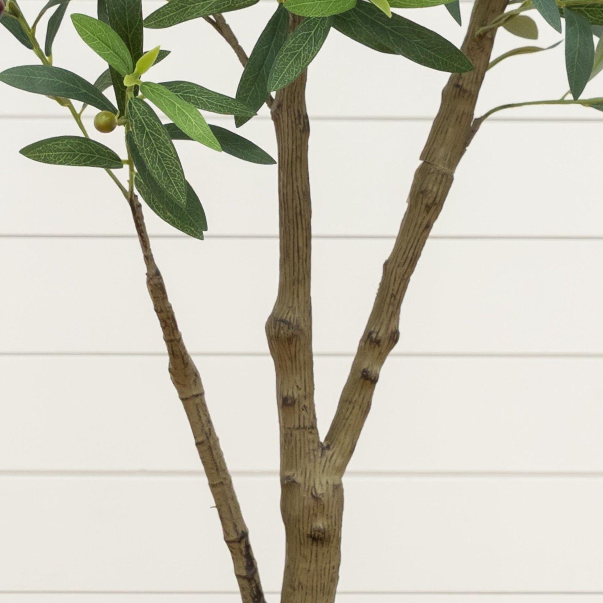 4’ Artificial Olive Tree in White Decorative Planter