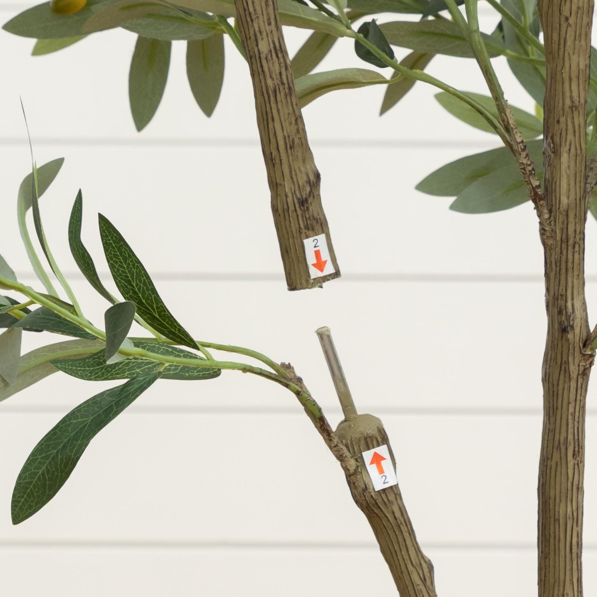 4’ Artificial Olive Tree in White Decorative Planter