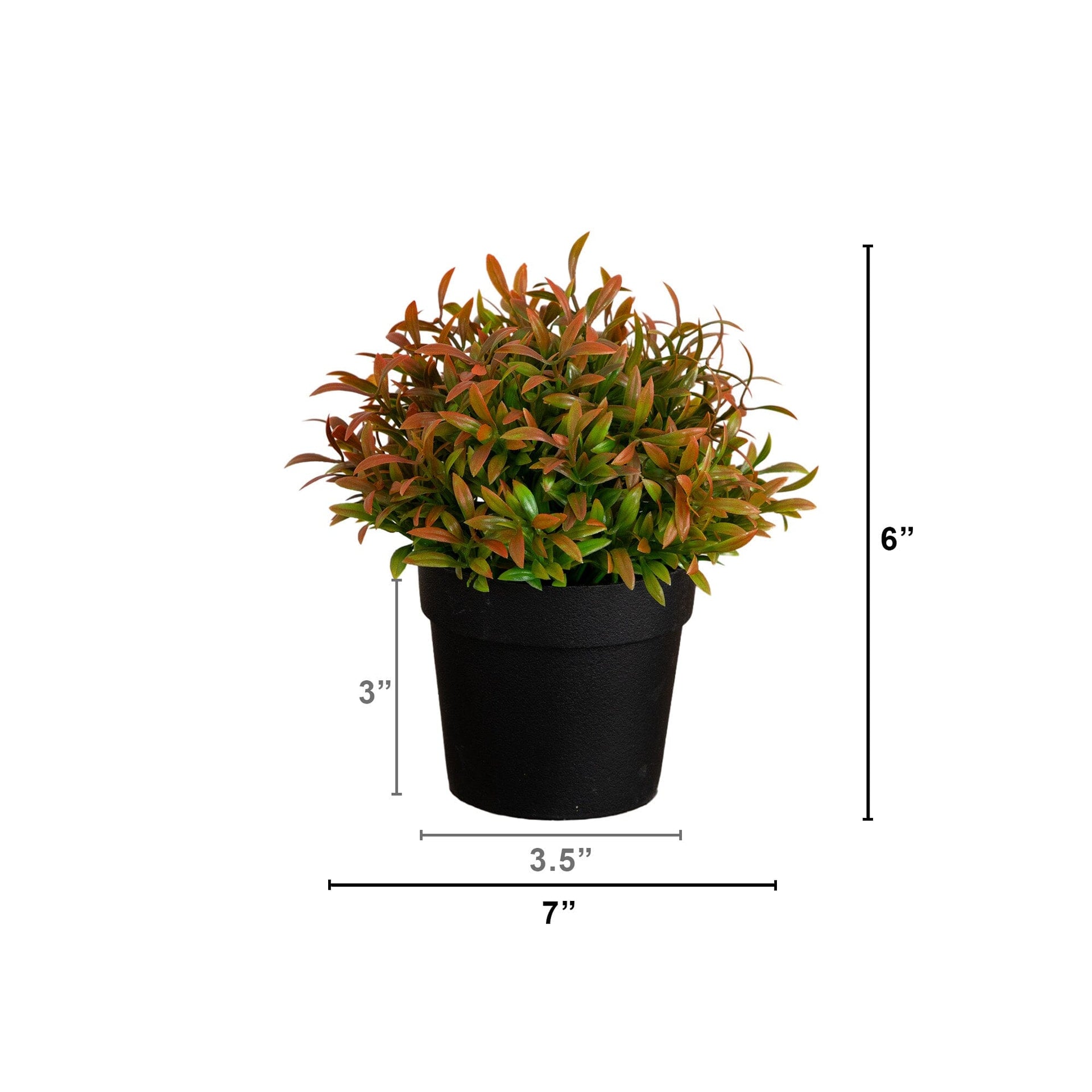6” Artificial Grass Plant in Black Pot - Set of 2