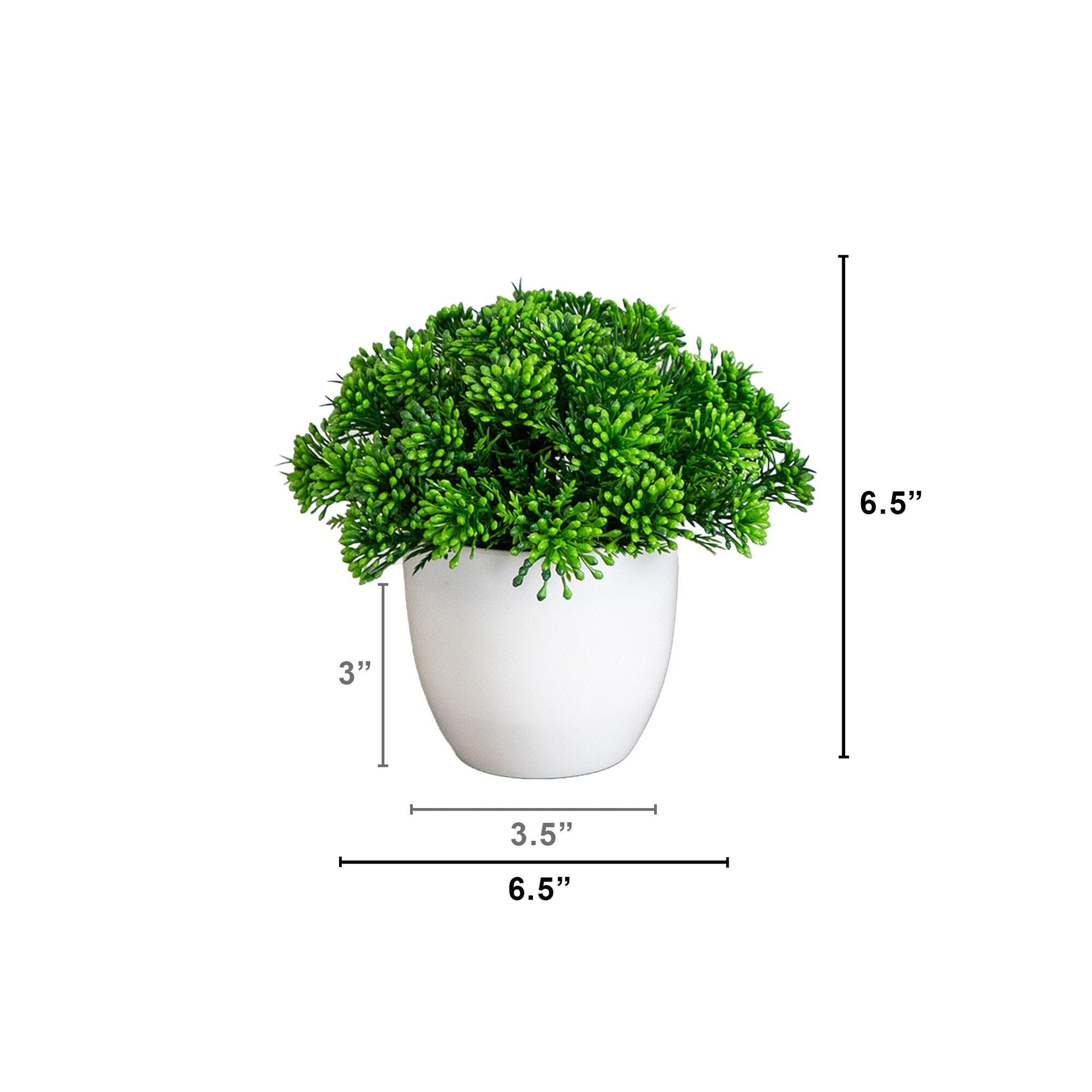 6.5” Artificial Mixed Grass Plant in White Planter - Set of 3