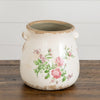 6.5” Floral Print Tuscan Ceramic Scroll Planter